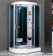 Duschrum med hörn typ med fotmassage och sittplats för gamla människor