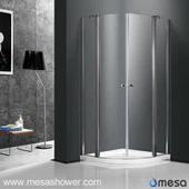 Duschhölje av svängdörr med bred öppningsområde