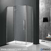 Corner Design Rektangel Shape Frameless Duschhörna med gångjärnsdörr