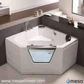 2017 New Corner Diamantglas Akryl Whirlpool Jetted Billig Pris Badrum Badkar