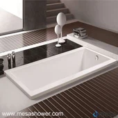 Mycket förenklad White Acrylic Rectangle Drop-in Soaking Hot Tub med 3 storlekar