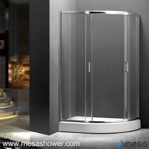 Hörn duschkabin av dubbel skjutdörr med ram