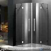 Modern Design Sector Shape Frameless Duschhörna med gångjärnsdörr