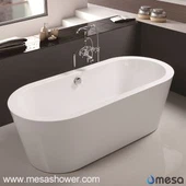 Akryl Oval Frittstående Badkar Overflow W / Chrome Finish